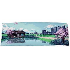 Japanese Themed Pixel Art The Urban And Rural Side Of Japan Body Pillow Case Dakimakura (Two Sides)