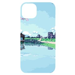 Japanese Themed Pixel Art The Urban And Rural Side Of Japan Iphone 14 Plus Black Uv Print Case by Sarkoni