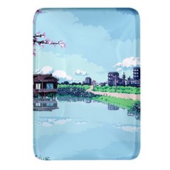 Japanese Themed Pixel Art The Urban And Rural Side Of Japan Rectangular Glass Fridge Magnet (4 pack)