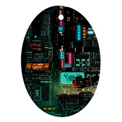 Video Game Pixel Art Ornament (oval) by Sarkoni