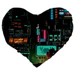 Video Game Pixel Art Large 19  Premium Heart Shape Cushions Back