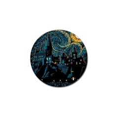 Hogwarts Starry Night Van Gogh Golf Ball Marker (4 Pack)