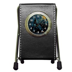 Hogwarts Starry Night Van Gogh Pen Holder Desk Clock by Sarkoni