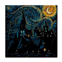 Hogwarts Starry Night Van Gogh Face Towel by Sarkoni