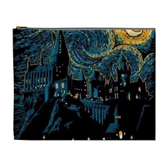 Hogwarts Starry Night Van Gogh Cosmetic Bag (xl) by Sarkoni