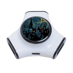 Hogwarts Starry Night Van Gogh 3-port Usb Hub