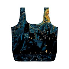 Hogwarts Starry Night Van Gogh Full Print Recycle Bag (m)