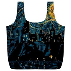 Hogwarts Starry Night Van Gogh Full Print Recycle Bag (xl)