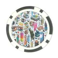 City Pattern Pixel Art Japan Poker Chip Card Guard (10 Pack)