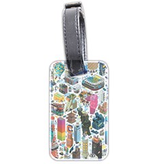 City Pattern Pixel Art Japan Luggage Tag (two Sides)