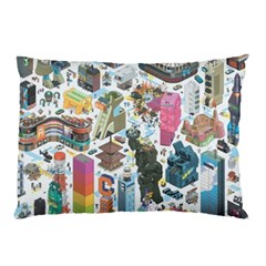 City Pattern Pixel Art Japan Pillow Case (two Sides)