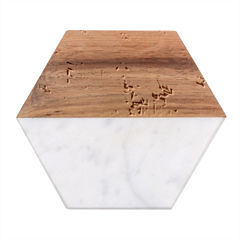 City Pattern Pixel Art Japan Marble Wood Coaster (hexagon)  by Sarkoni