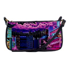 Retro City Pixel Shoulder Clutch Bag