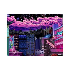 Retro City Pixel Premium Plush Fleece Blanket (mini) by Sarkoni