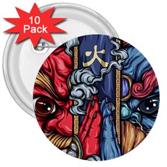 Japan Art Aesthetic 3  Buttons (10 pack) 