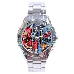 Japan Art Aesthetic Stainless Steel Analogue Watch