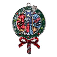 Japan Art Aesthetic Metal X Mas Lollipop with Crystal Ornament