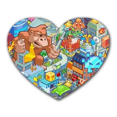 Pixel Art Retro Video Game Heart Mousepad