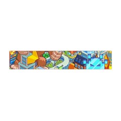 Pixel Art Retro Video Game Premium Plush Fleece Scarf (mini)