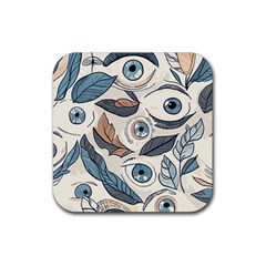 Eyes Pattern Rubber Coaster (square) by Valentinaart