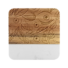 Eyes Pattern Marble Wood Coaster (square) by Valentinaart