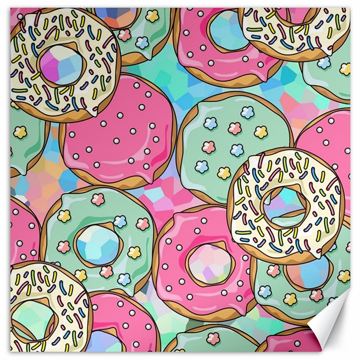 Donut Pattern Texture Colorful Sweet Canvas 16  x 16 