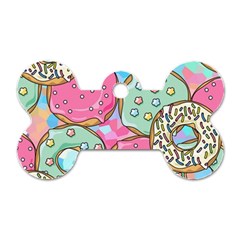 Donut Pattern Texture Colorful Sweet Dog Tag Bone (one Side) by Grandong