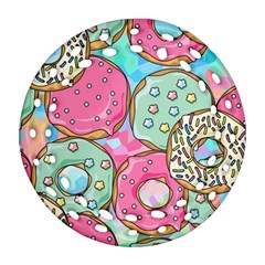 Donut Pattern Texture Colorful Sweet Ornament (round Filigree) by Grandong
