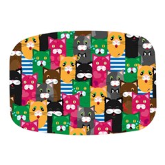 Cats Funny Colorful Pattern Texture Mini Square Pill Box by Grandong