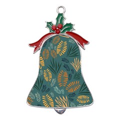 Leaves Pattern Texture Plant Metal Holly Leaf Bell Ornament by Grandong