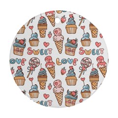 Love Pattern Texture Ornament (Round)