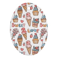 Love Pattern Texture Ornament (Oval)