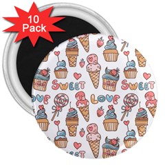 Love Pattern Texture 3  Magnets (10 pack) 