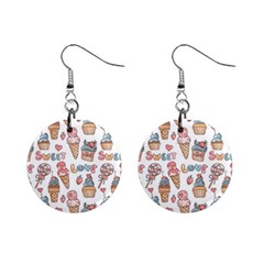 Love Pattern Texture Mini Button Earrings