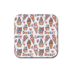 Love Pattern Texture Rubber Coaster (Square)