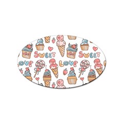 Love Pattern Texture Sticker (Oval)