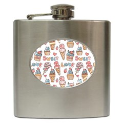 Love Pattern Texture Hip Flask (6 oz)