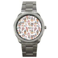 Love Pattern Texture Sport Metal Watch