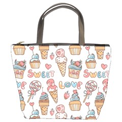 Love Pattern Texture Bucket Bag