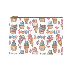 Love Pattern Texture Cosmetic Bag (Large)