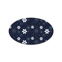 Flower Pattern Texture Sticker Oval (100 pack)