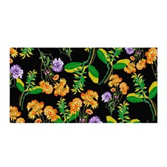 Flower Pattern Art Floral Texture Satin Wrap 35  x 70 