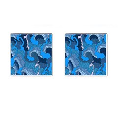 Blue Moving Texture Abstract Texture Cufflinks (square)