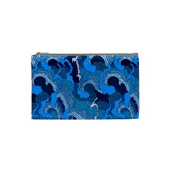 Blue Moving Texture Abstract Texture Cosmetic Bag (small) by Grandong