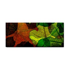 Colorful Autumn Leaves Texture Abstract Pattern Hand Towel by Grandong