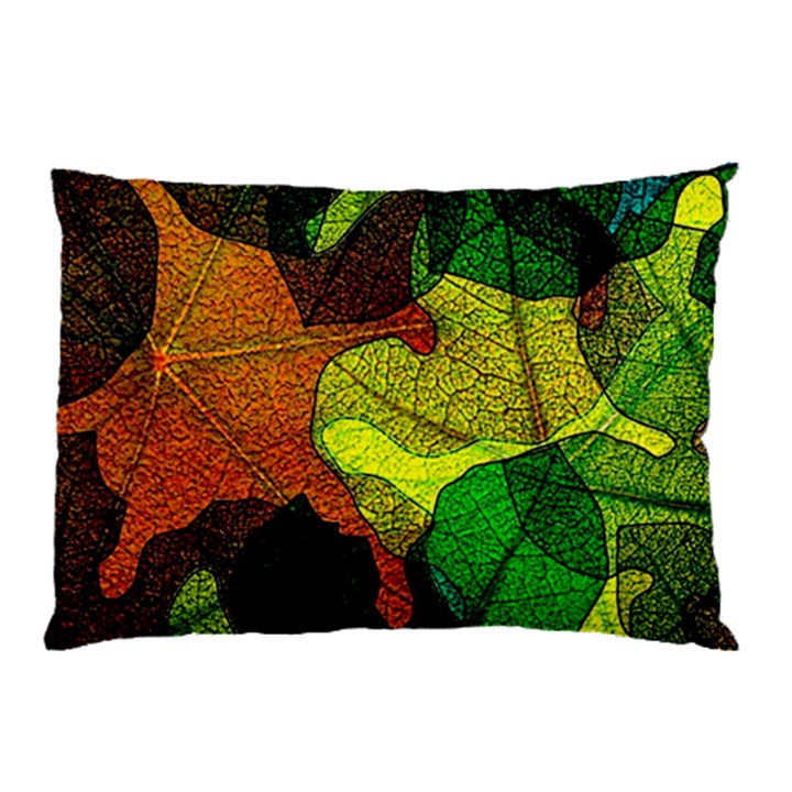 Colorful Autumn Leaves Texture Abstract Pattern Pillow Case
