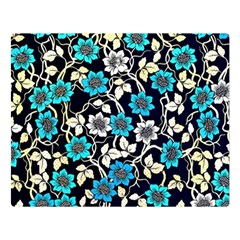 Blue Flower Pattern Floral Pattern Two Sides Premium Plush Fleece Blanket (large) by Grandong