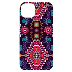 Pattern Ornament Motif Colorful Texture Iphone 14 Plus Black Uv Print Case by Grandong