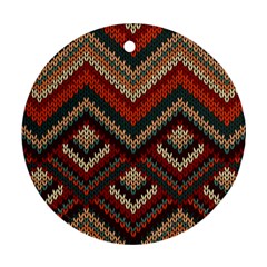 Pattern Knitting Texture Round Ornament (two Sides) by Grandong