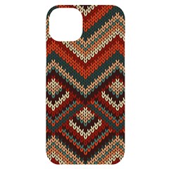 Pattern Knitting Texture Iphone 14 Plus Black Uv Print Case by Grandong